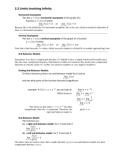 2.2 Limits Involving Infinity