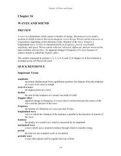 Chapter 16 WAVES AND SOUND