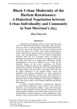 Black Urban Modernity of the Harlem Renaissance: A Dialectical