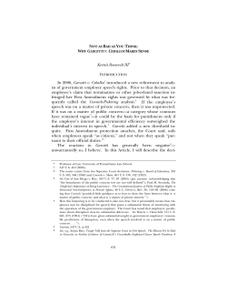 Not As Bad As You Think: Why Garcetti V. Ceballos