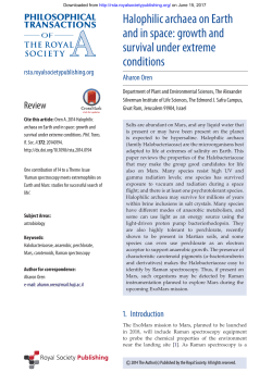 Halophilic archaea on Earth and in space: growth and survival