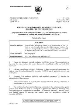 IMO SUB-COMMITTEE ON FIRE PROTECTION 46th session