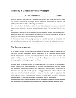 Autonomy in Moral and Political Philosophy