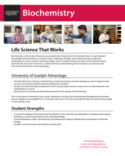 Biochemistry - Recruit Guelph