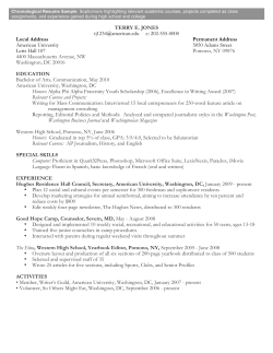 Chronological Resume Samples - Black Hills State University