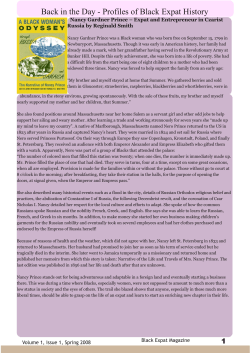 Back in the Day - Profiles of Black Expat History