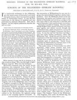 Surgeon of the Wilderness: Ephraim McDowell