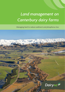 Land management on Canterbury dairy farms