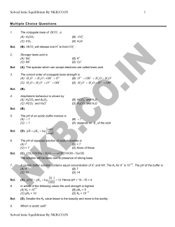 Solved Ionic Equilibrium By NKB.CO.IN 1 Solved Ionic Equilibrium