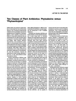 Two Classes of Plant Antibiotics: Phytoalexins versus