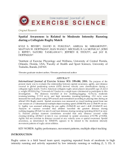 Spatial Awareness is Related to Moderate Intensity Running during