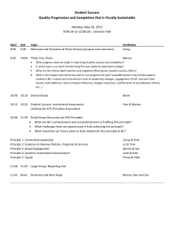 Student Success Quality Progression and Completion that is Fiscally