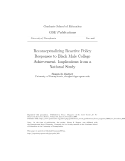 Reconceptualizing Reactive Policy Responses to Black Male