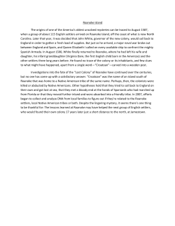 Roanoke Island The origins of one of the America`s oldest unsolved