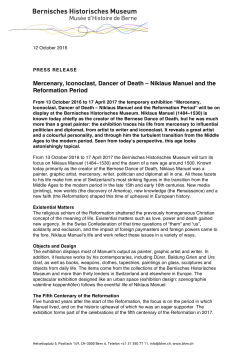 Mercenary, Iconoclast, Dancer of Death &ndash; Niklaus Manuel and the