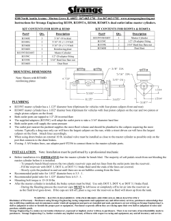 MOUNTING DIMENSIONS Instructions for Strange Engineering