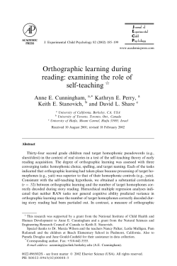 Orthographic learning during reading: examining