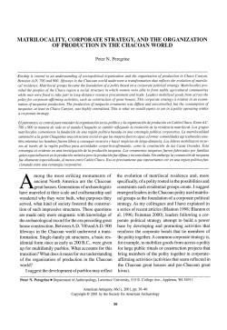 Matrilocality, Corporate Strategy, and the Organization of Production