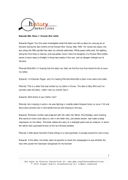 Episode 806, Story 1: Korean War Letter Eduardo Pagan: Our first