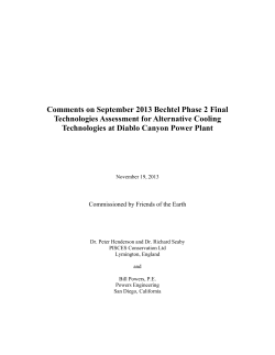 Comments on Sept. 2013 Bechtel Phase 2 Final Technologies
