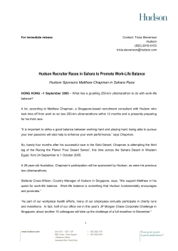 Hudson Recruiter Races in Sahara to Promote Work