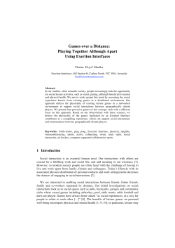 Games over a Distance: Playing Together Although Apart Using