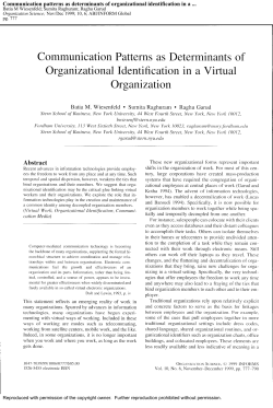 Communication patterns as determinants of organizational