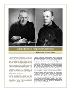 Rhode Island`s Forgotten Capuchins