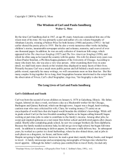 An Essay: The Wisdom of Carl and Paula Sandburg