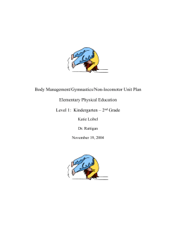 Body Management/Gymnastics/Non-locomotor Unit Plan Elementary