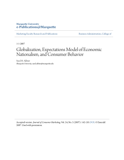 Globalization, Expectations Model of Economic Nationalism, and