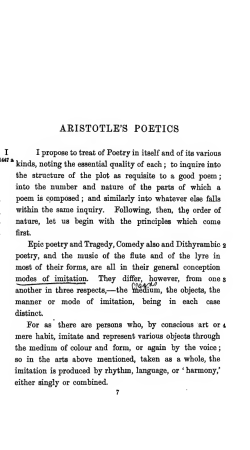Aristotle`s theory of poetry and fine art