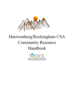 Harrisonburg/Rockingham CSA Community Resource Handbook