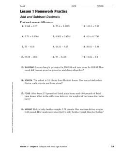 Lesson 1 Homework Practice