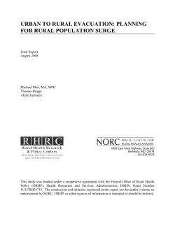 Urban to Rural Evacuation: Planning for Rural Population Surge