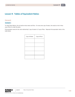 Lesson 9: Tables of Equivalent Ratios