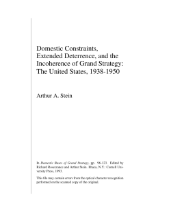 Domestic Constraints, Extended Deterrence, and