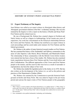 History of Stoney Point and Kettle Point