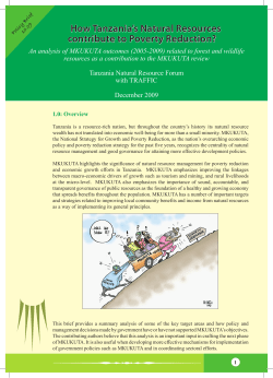 How Tanzania`s Natural Resources contribute to