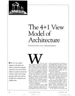 The 4+1 View Model of Architecture