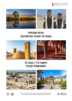 EPSOM DFAS ESCORTED TOUR TO IRAN 15 days / 14 nights