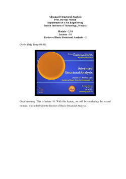 Advanced Structural Analysis Prof. Devdas Menon