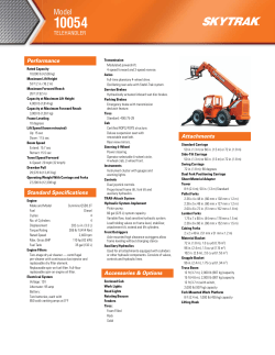 TELEHANDLER Performance Standard Specifications Accessories
