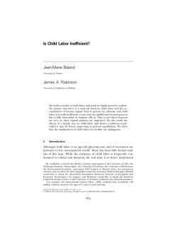 Is Child Labor Inefficient? Jean