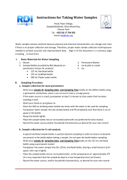 Instructions for Taking Water Samples