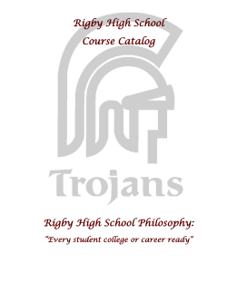 Rigby High School Course Catalog Rigby High