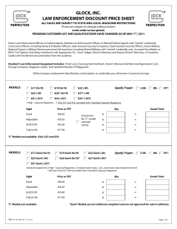 glock, inc. law enforcement discount price sheet - K9