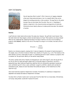 Unit 3.6 Density