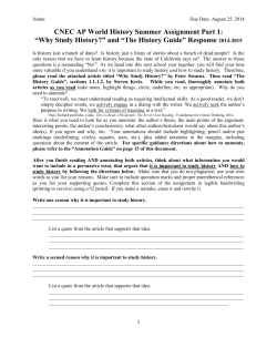 CNEC AP World History Summer Assignment Part 1