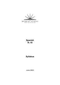 Spanish K&oelig;10 Syllabus